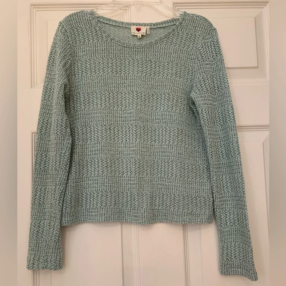 🔵 2/$22❗️Lightweight Mint Green Juniors Small Pullover Knit Sweater - Picture 2 of 6